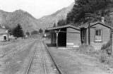 Karangahake railway station, looking south, 1950